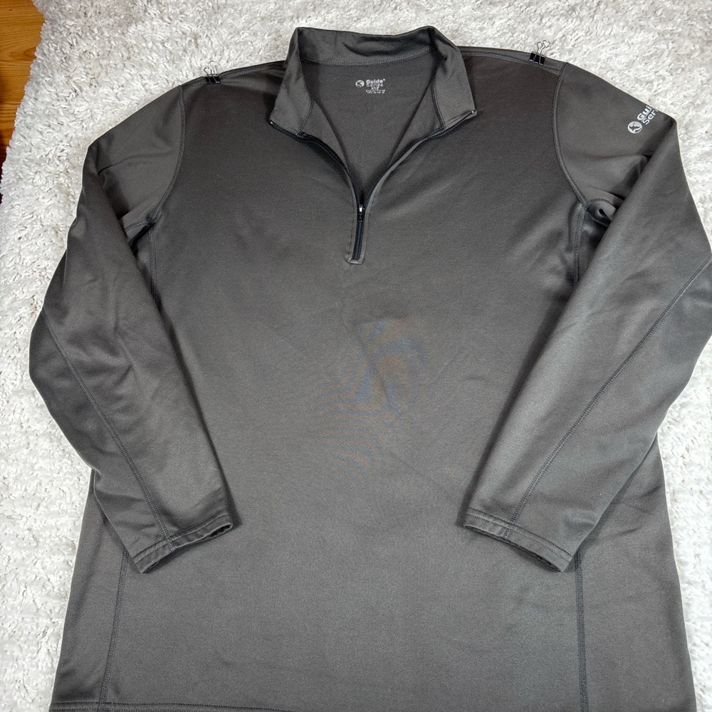 Guide Series Men’s XL Tall Gray Quarter Zip Fleece Pullover Outdoor Long Sleeve